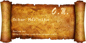 Ocker Mónika névjegykártya
